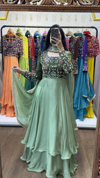 Vaishnavi Mehendi Light Green Suit Set