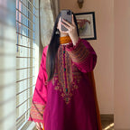 Rimjhim Crimson Embroidered 3PC Set