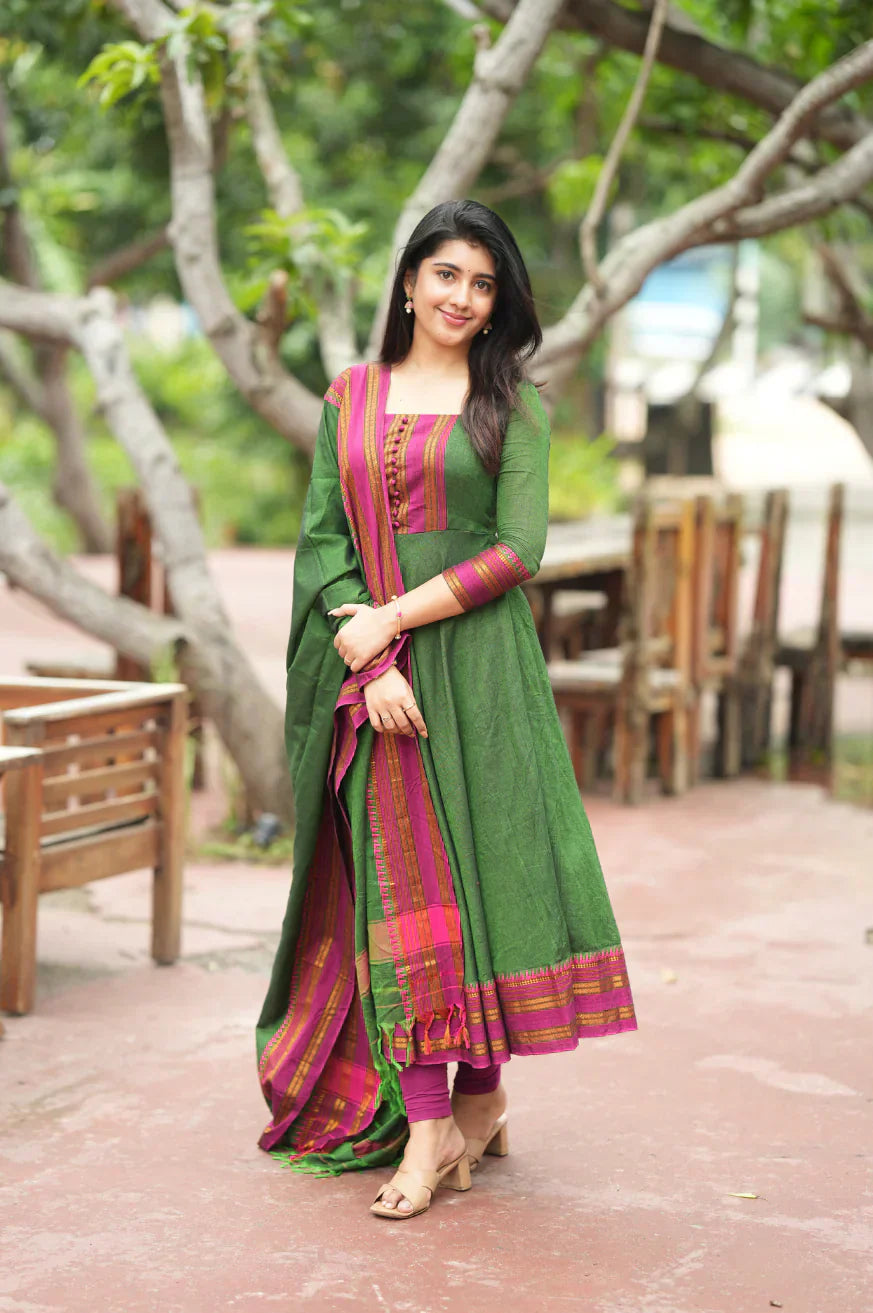 Ushita Shrungar Temple Cotton Anarkali