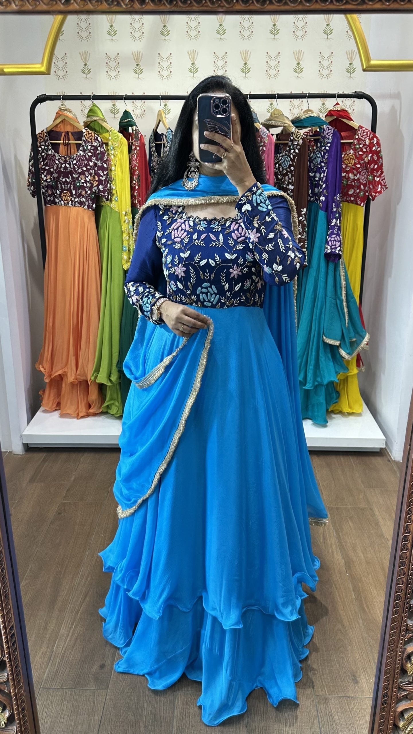 Qirat Royal Blue Sky Blue Suit Set