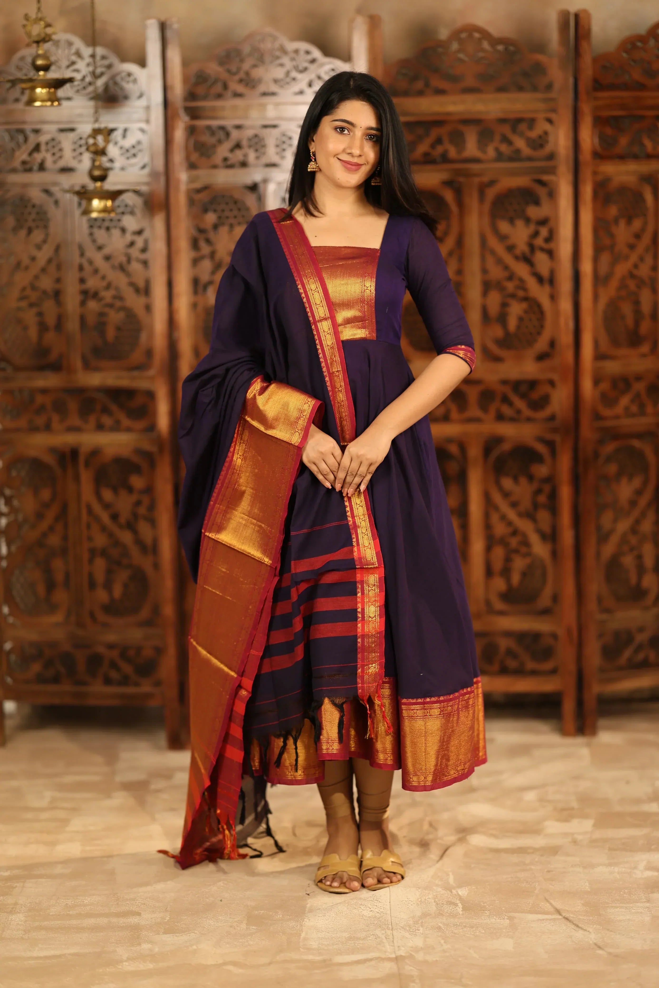 Qasmiya Shrungar Pure Cotton Anarkali