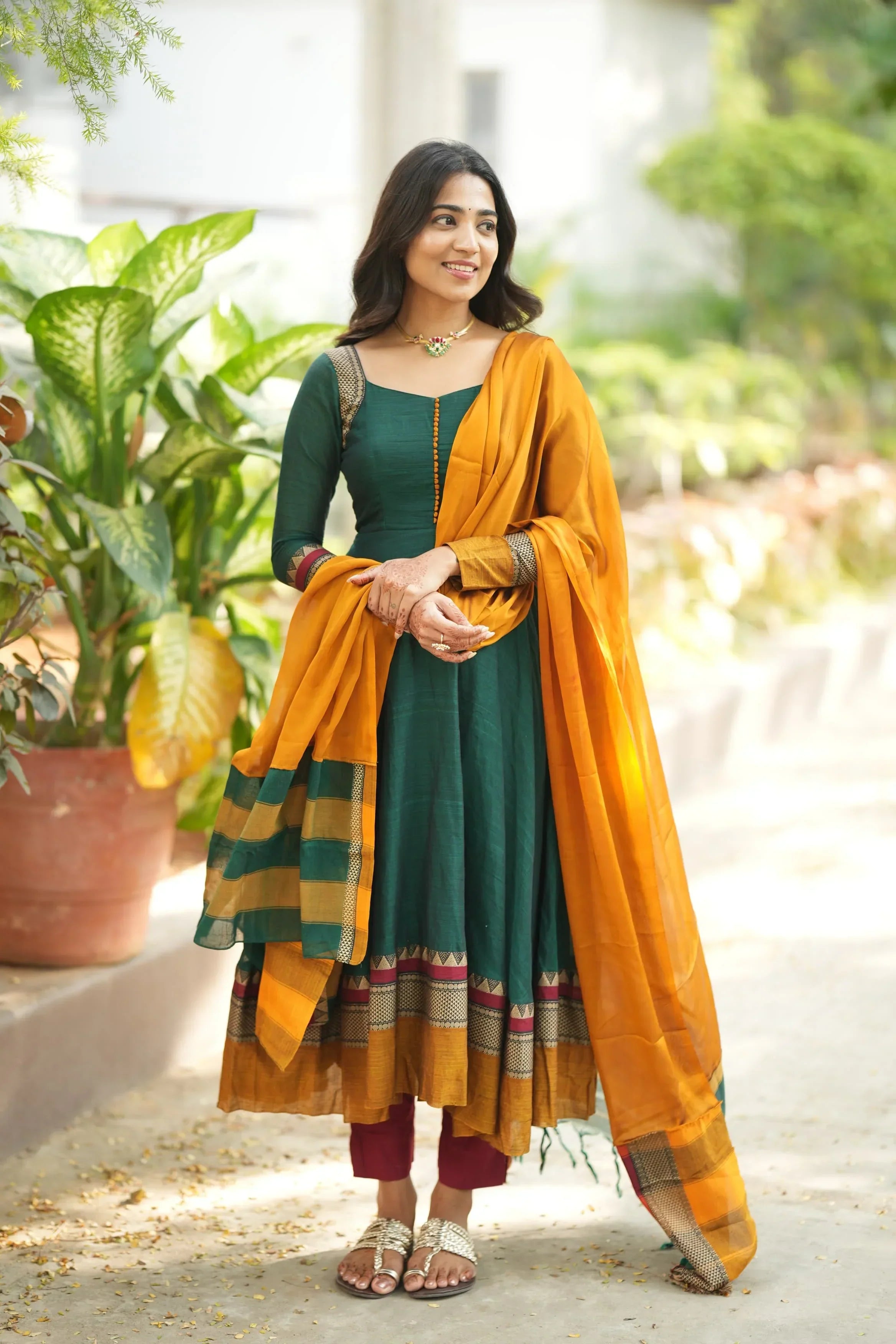 Triveni Shrungar Pure Handloom Anarkali