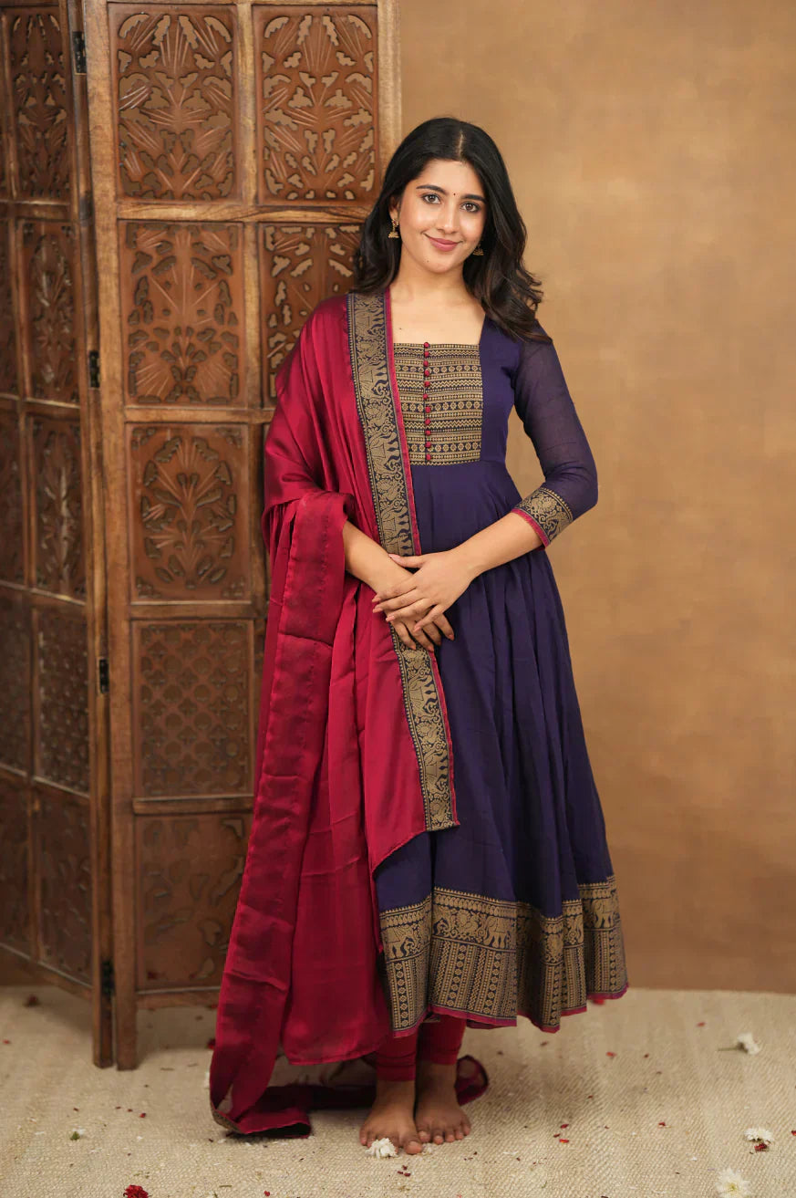 Jhanvi Pure Cotton Temple Anarkali