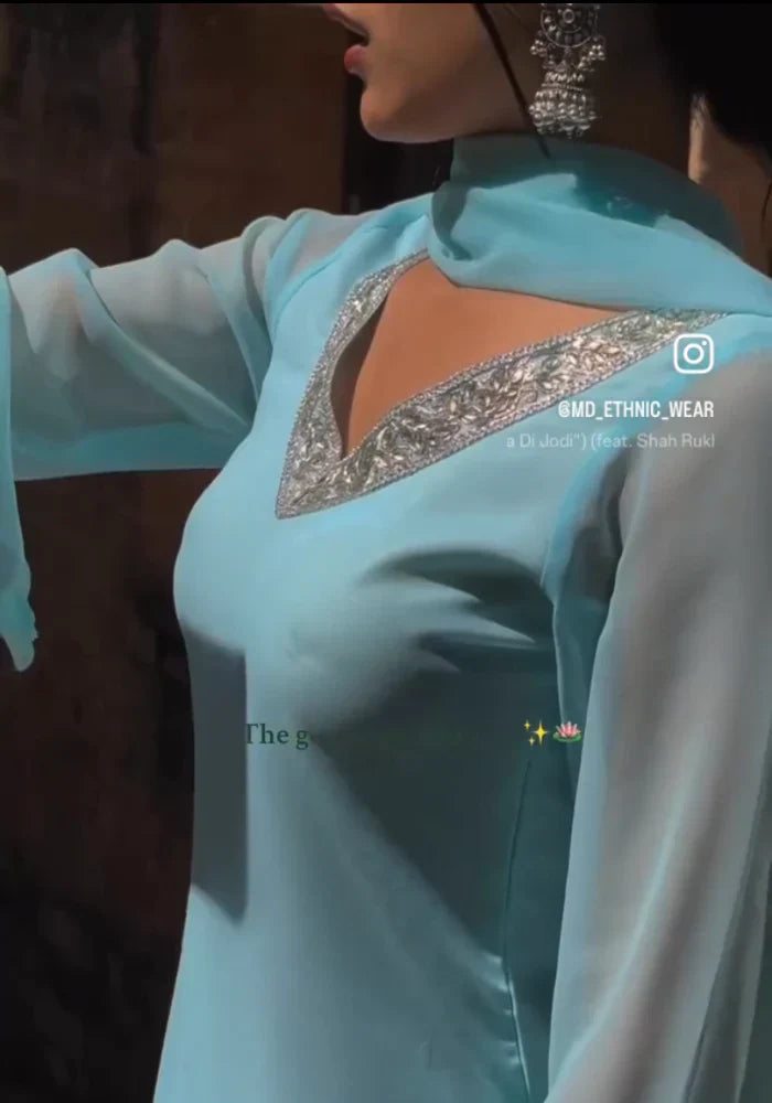 Aaira Sky Blue Georgette Suit