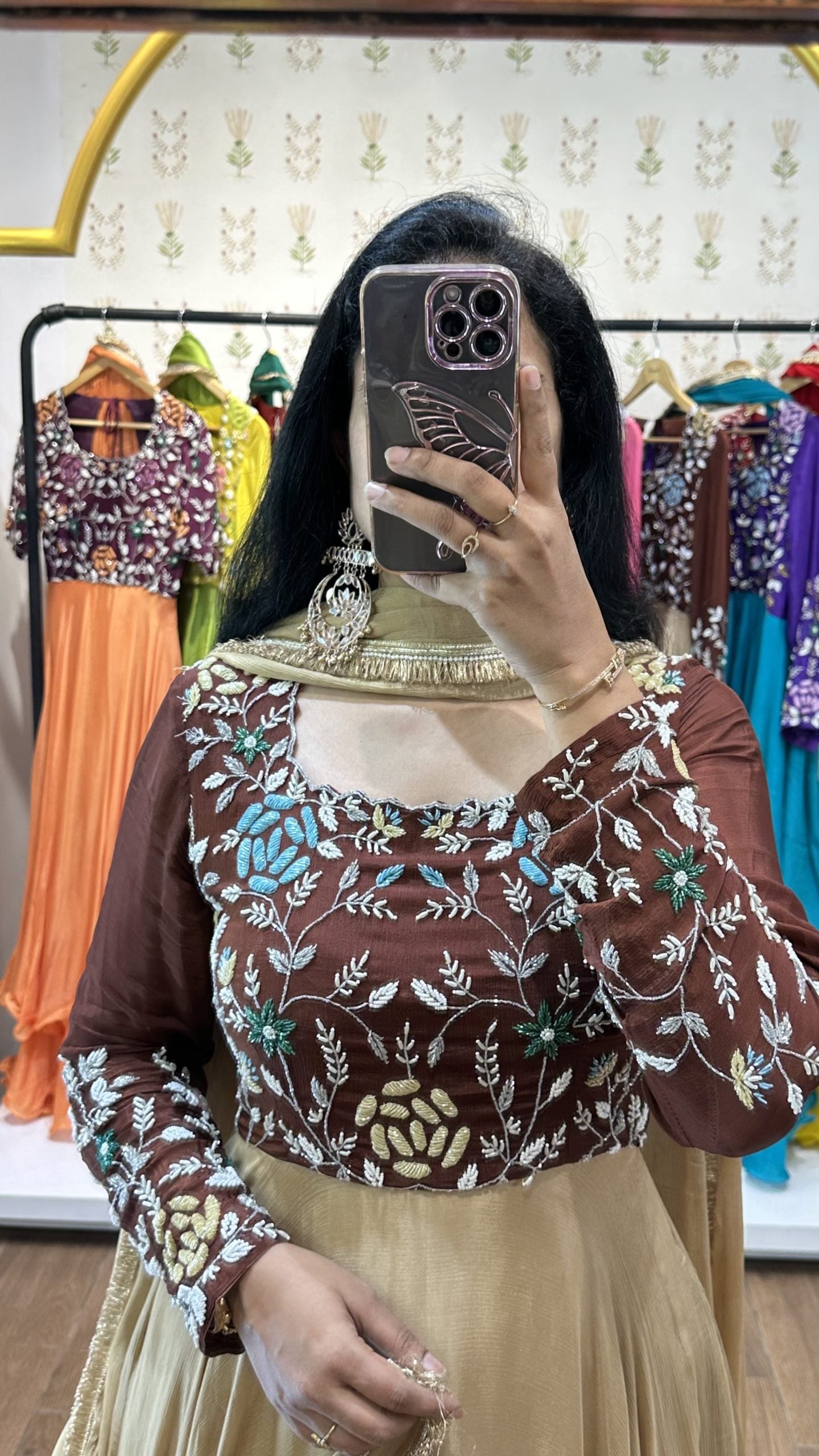 Wamika Maroon Green Suit Set