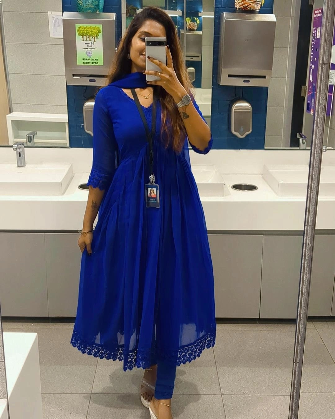 Qamra Pure Georgette Kurti Dupatta Set