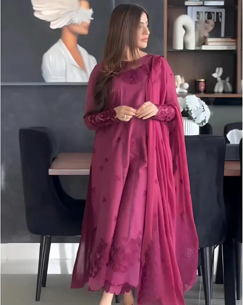 Kritika Majestic Wine Suit Set