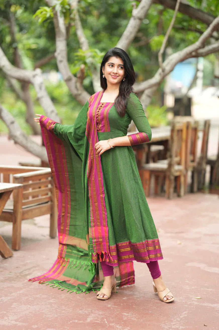 Ushita Shrungar Temple Cotton Anarkali