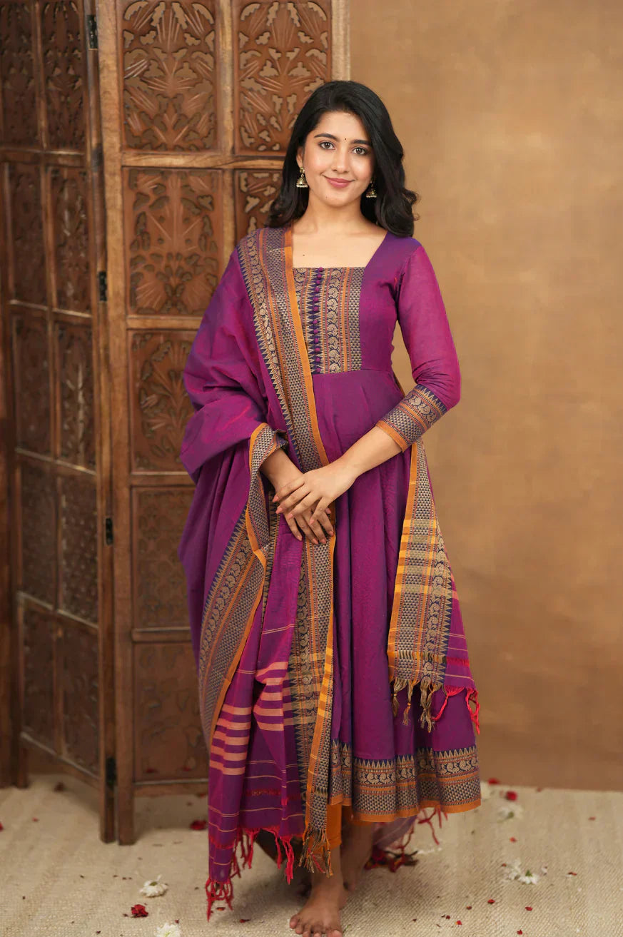 Chandrika Mehnaz Cotton Temple Anarkali