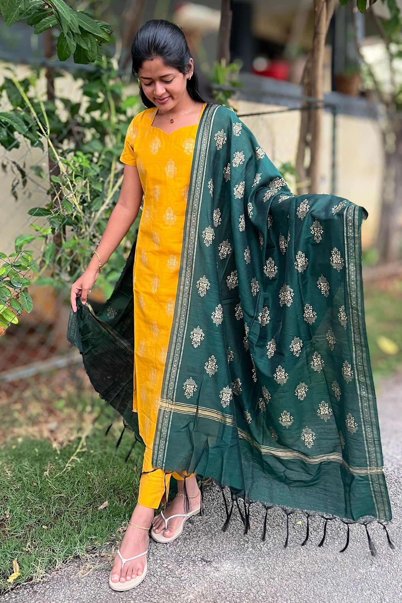 Yellow and green 3 piece suit