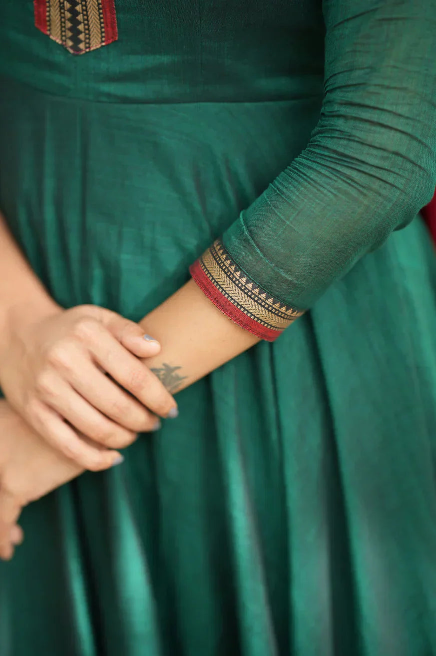 Charvika Temple Cotton Anarkali Set