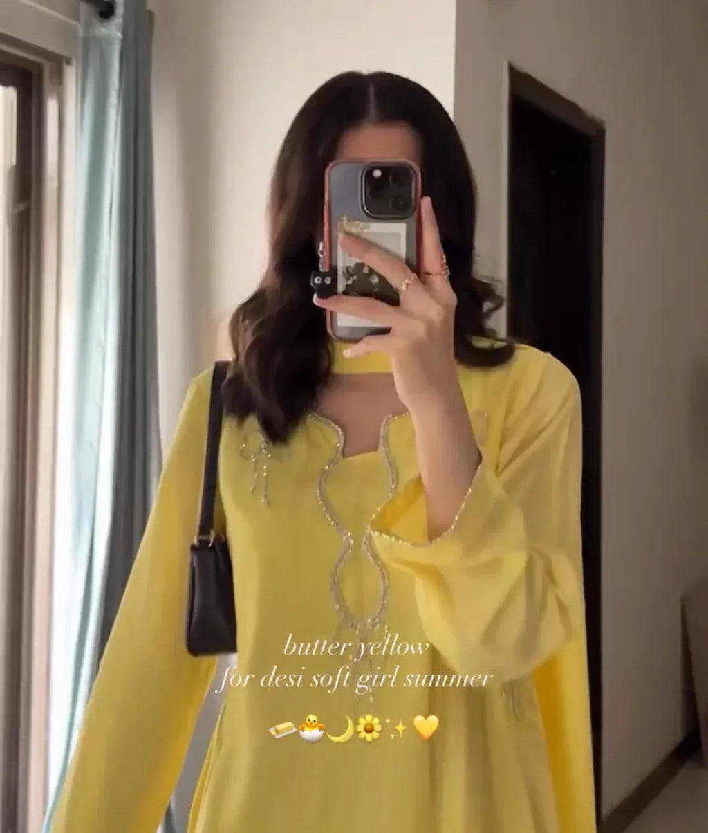 Zoya Yellow Farsi Suit