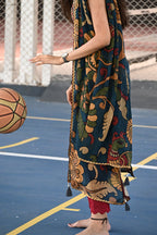 Blue crepe embroidered salwar set