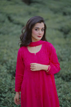 Meher Fuchsia Rayon Chikankari