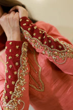 Avni Peach Embellished Kurta Set