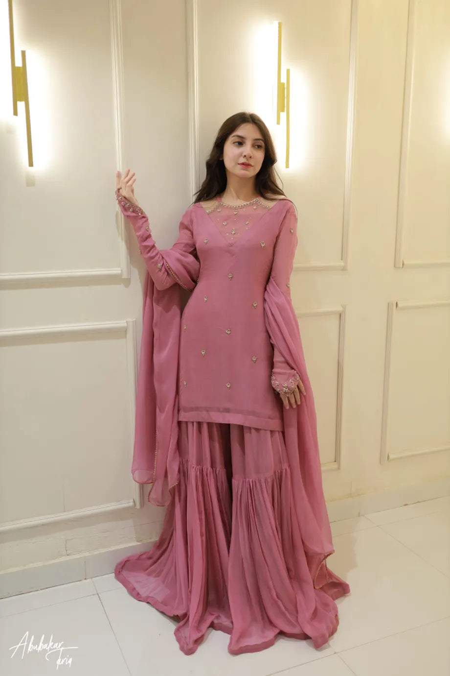 Kiara Lilac Kurta Gharara Set