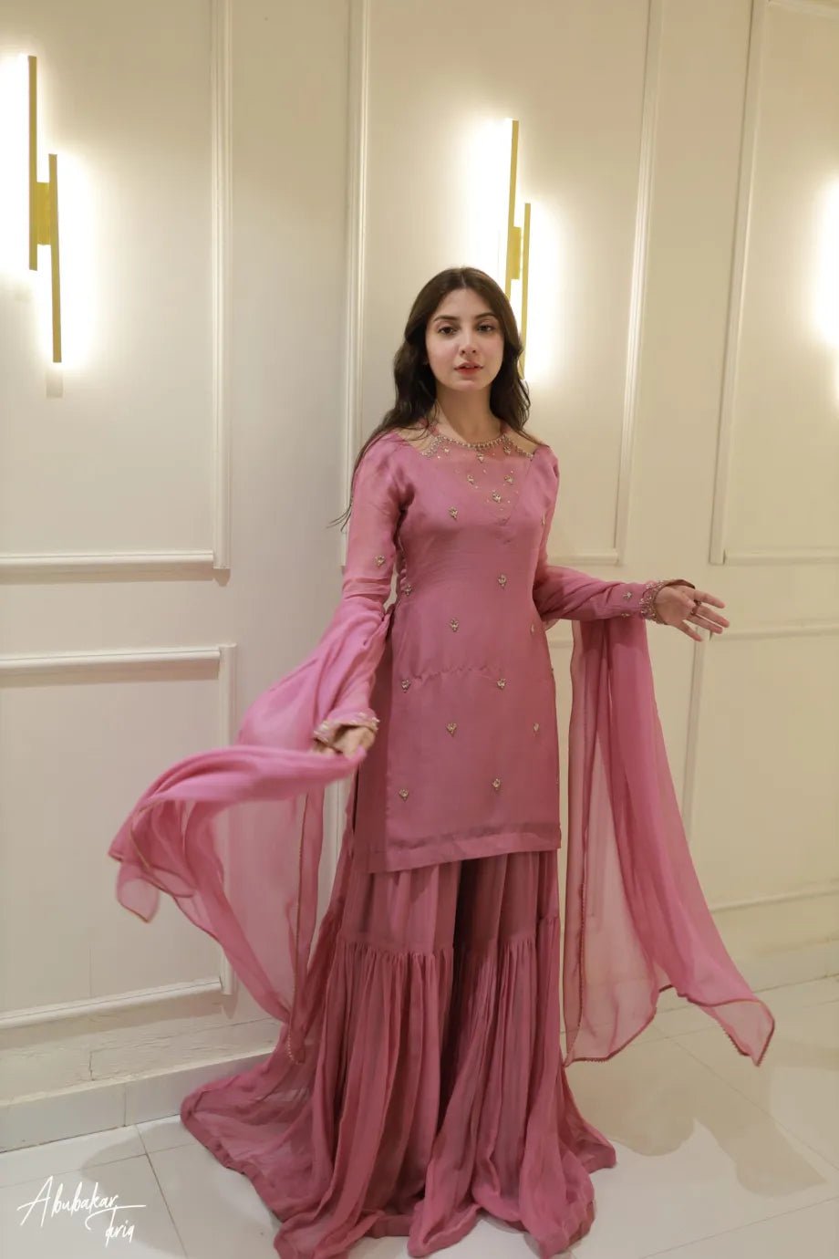 Kiara Lilac Kurta Gharara Set