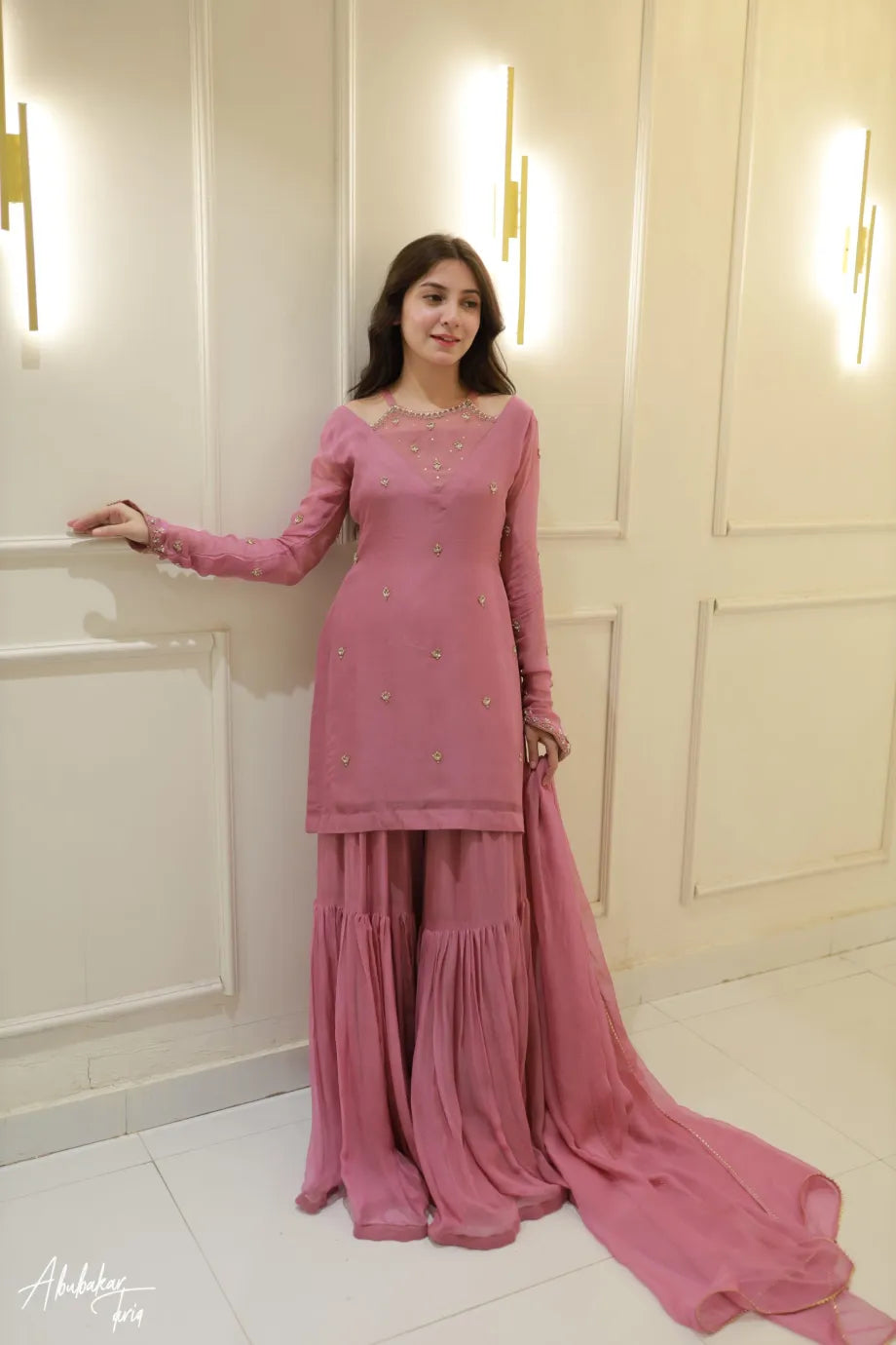 Kiara Lilac Kurta Gharara Set