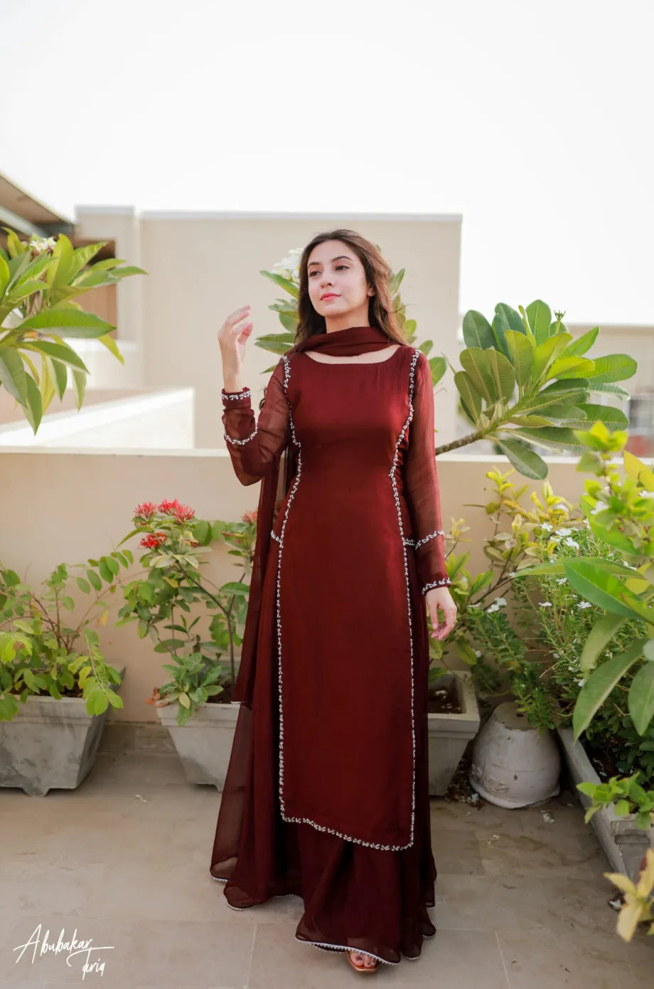 Aaira Embellished Long Kurta Palazzo Set