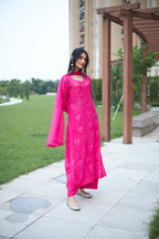 Aarika Hot Pink Georgette Kurta Set