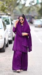 Aarohi Purple Embroidered Kurta Set