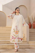 Noor Ivory Cotton Embroidered Suit